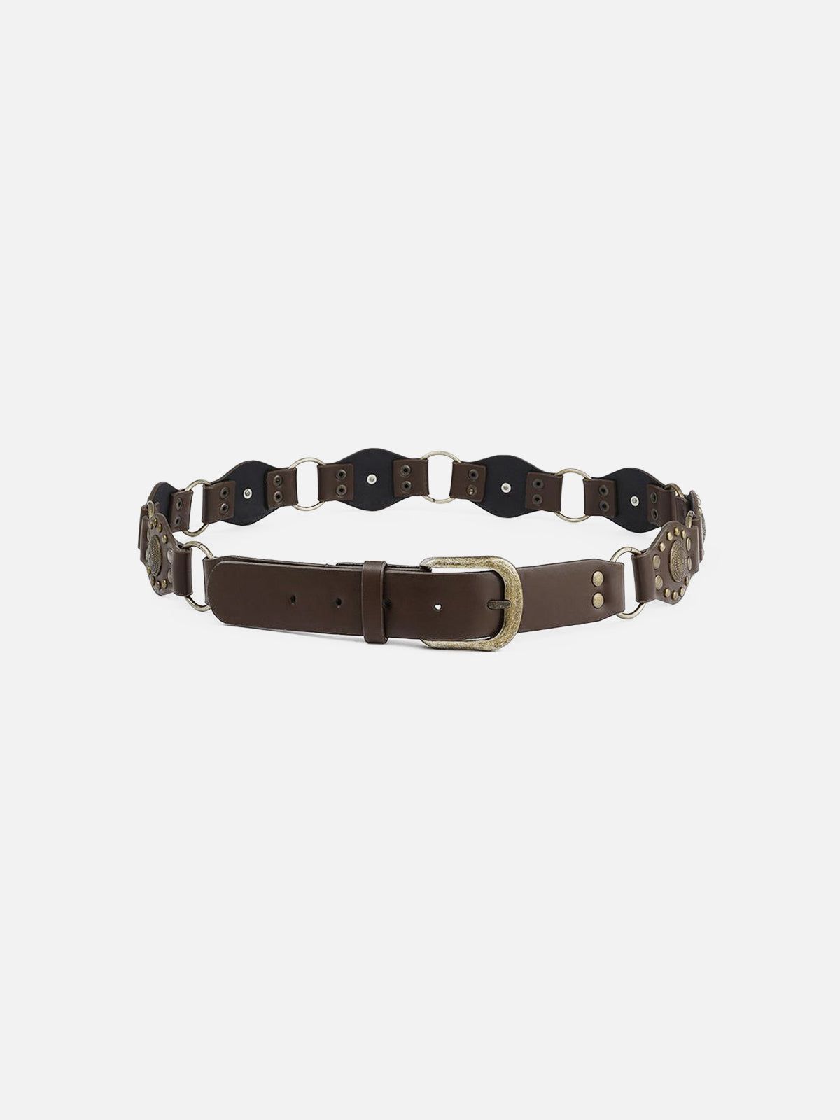 Vintage Rivet Faux Leather Belt