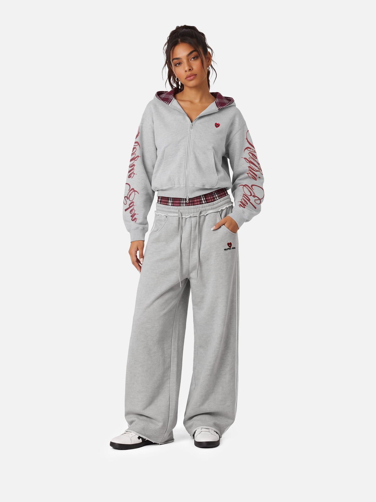 Aelfric Eden Boxy Script Graphic Zip Up Hoodie