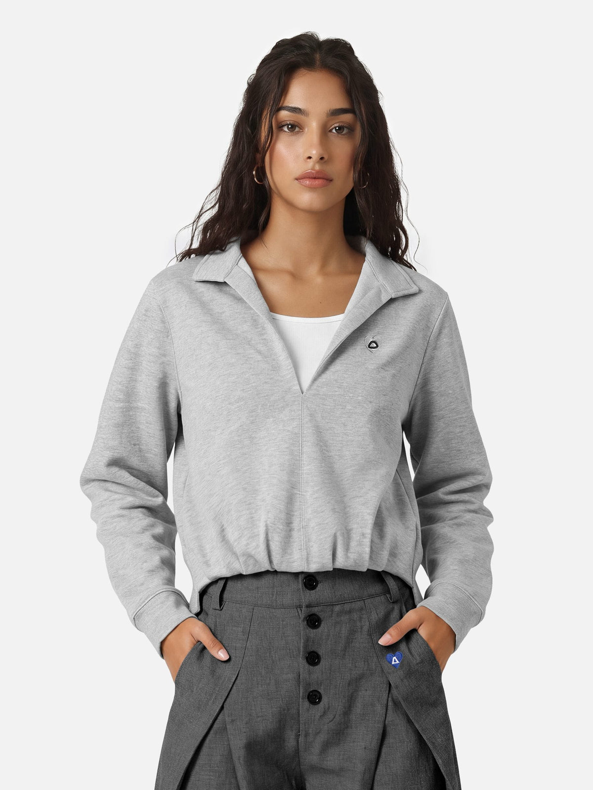 Aelfric Eden Deep V-Neck Layered Sweatshirt