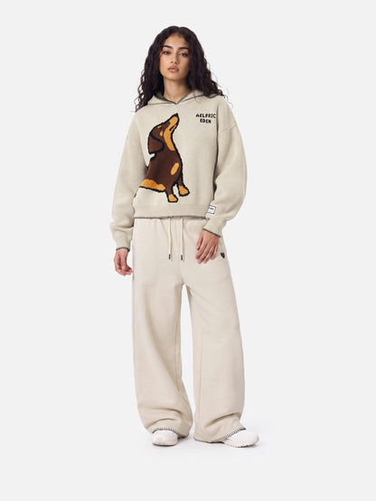 Aelfric Eden Boxy Dachshund Knit Pullover Hoodie