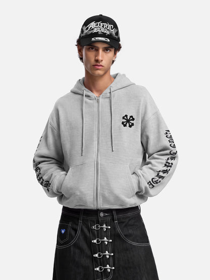 Aelfric Eden Boxy Waffle Zip Up Hoodie
