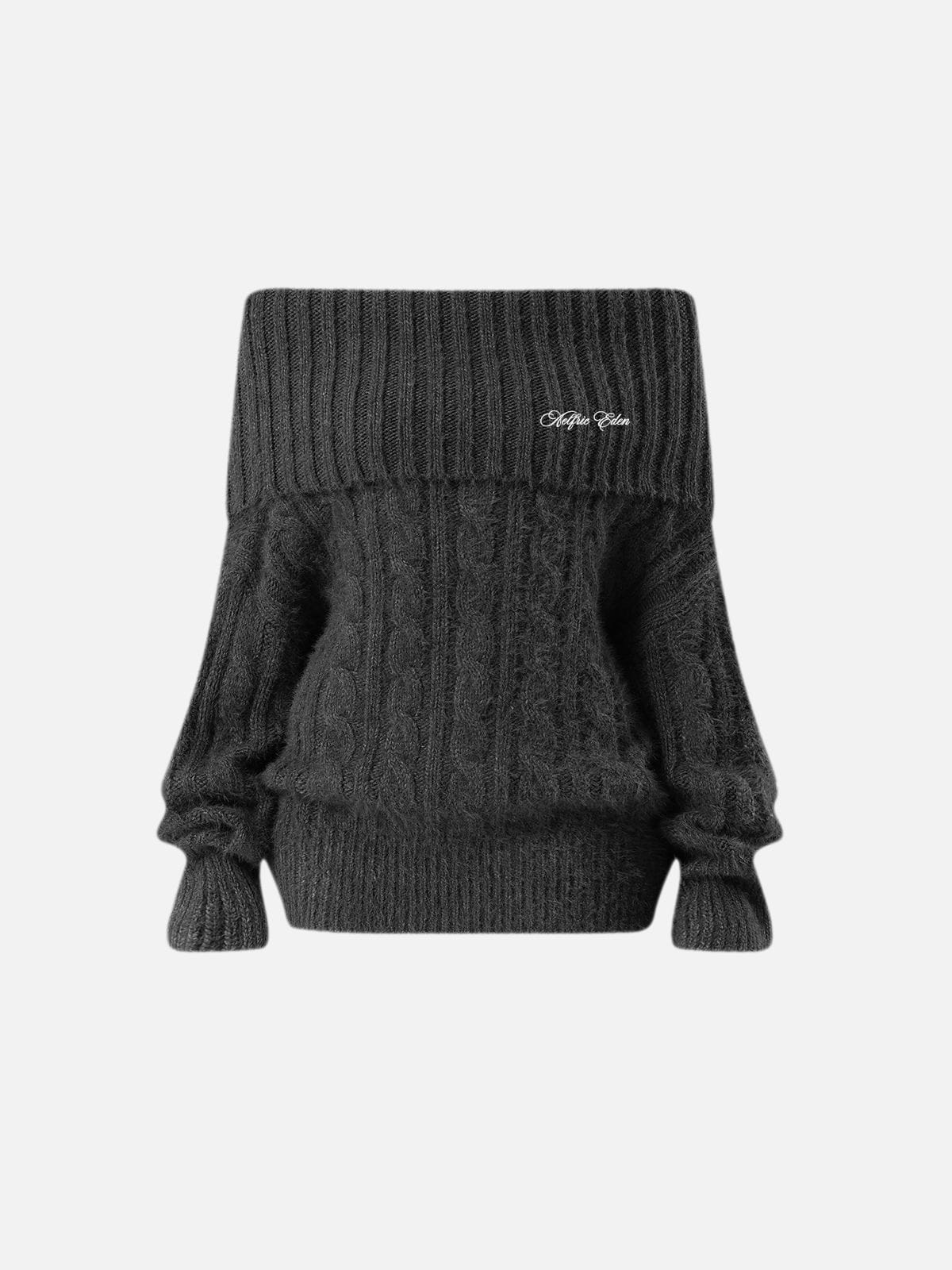 [Pre-Order] Aelfric Eden Cable Knit Off-The-Shoulder Sweater