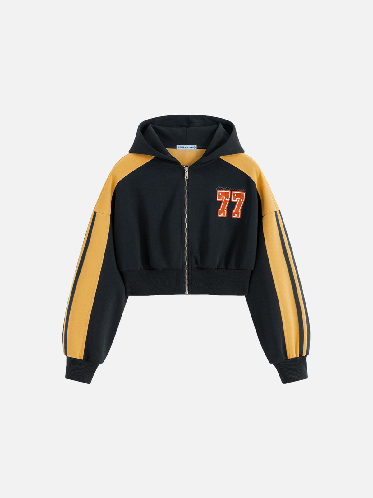 Aelfric Eden Cropped Color Block Zip Up Hoodie
