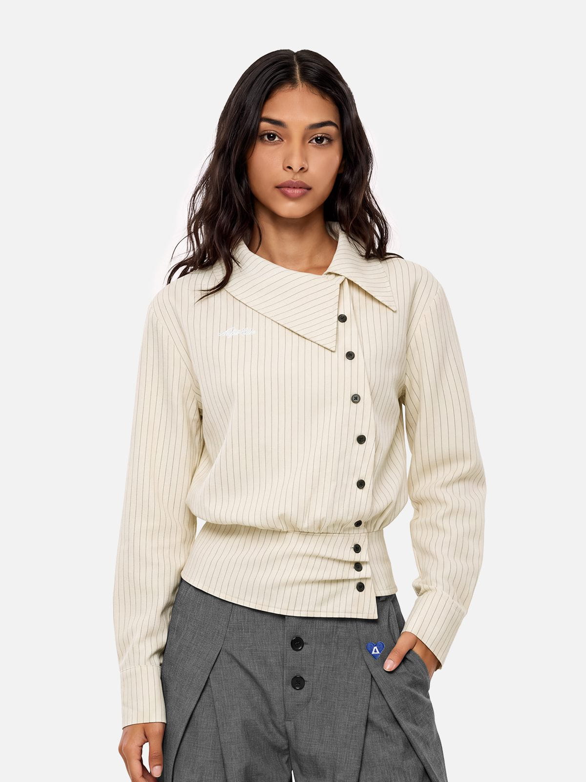 Aelfric Eden Asymmetric Button Long Sleeve Shirt