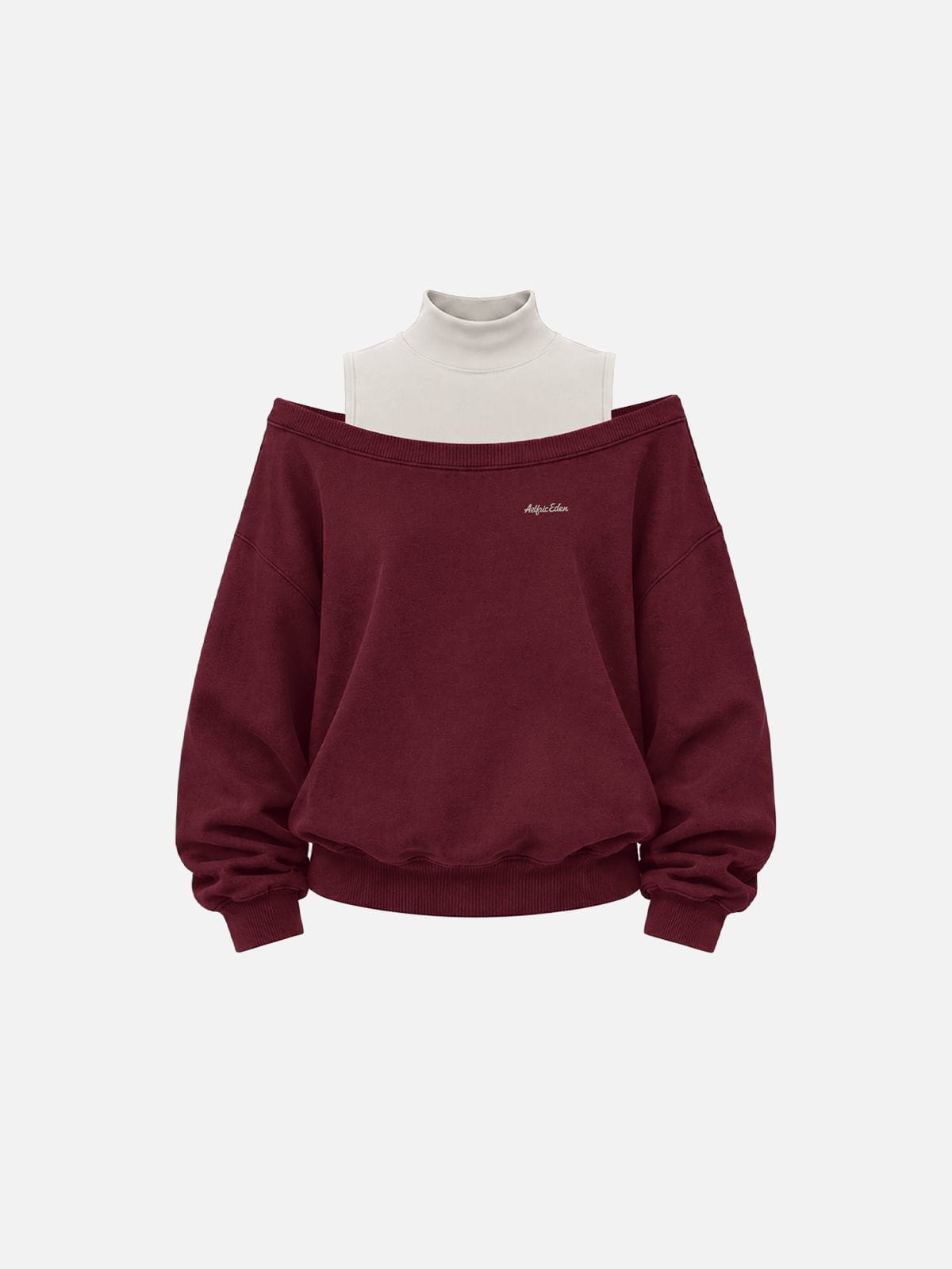 Aelfric Eden Boxy Layered Off-The-Shoulder Sweatshirt