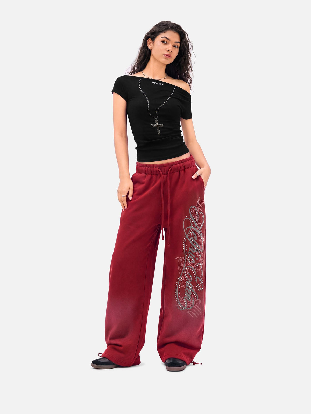 Aelfric Eden Script Rhinestone Sweatpants