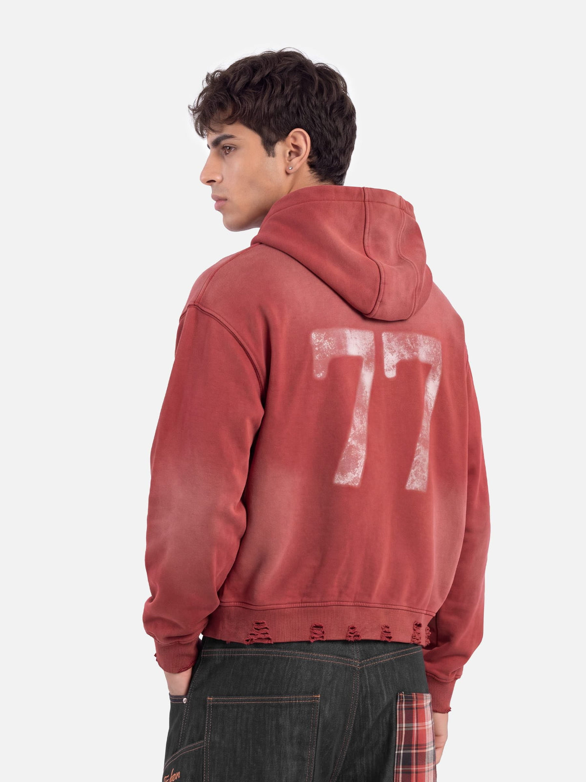 Aelfric Eden Boxy Rhinestone 77 Graphic Pullover Hoodie