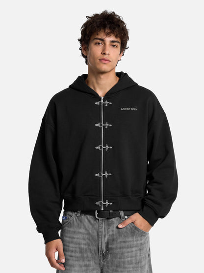 Aelfric Eden Boxy Fireman Clasp Zip Up Hoodie
