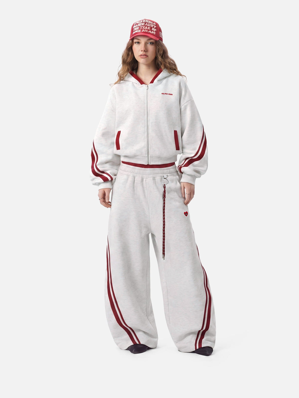 Aelfric Eden Boxy Contrast Stripe Zip Up Hoodie