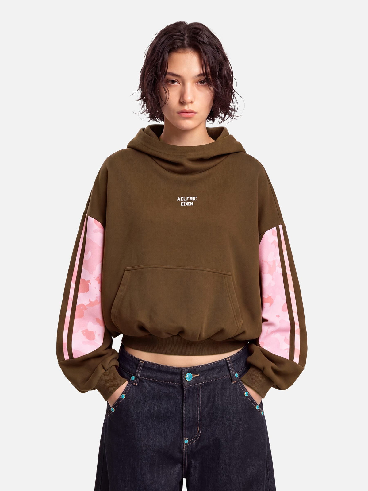 Aelfric Eden Boxy CAMO Panel Pullover Hoodie