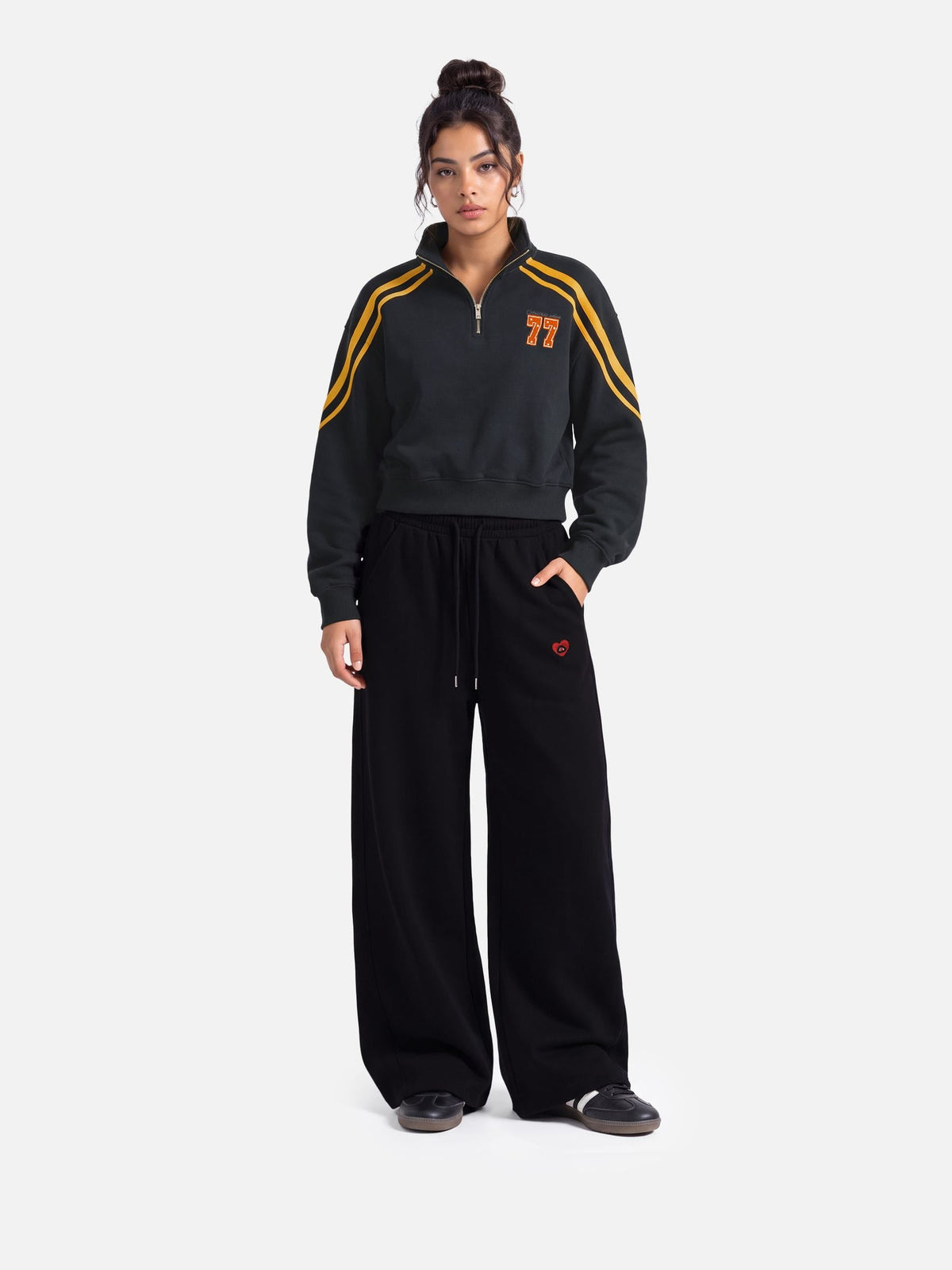 Aelfric Eden Boxy Stripe Panel 77 Quarter-Zip Sweatshirt