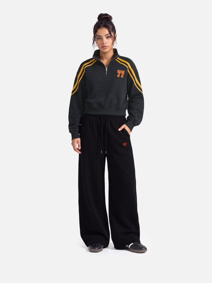 Aelfric Eden Boxy Stripe Panel 77 Quarter-Zip Sweatshirt