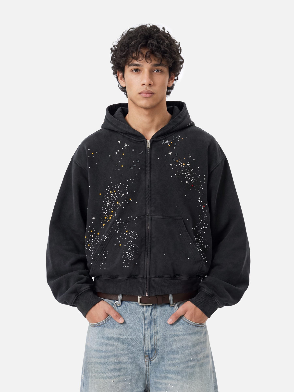 Aelfric Eden Rhinestone Regular Zip Up Hoodie