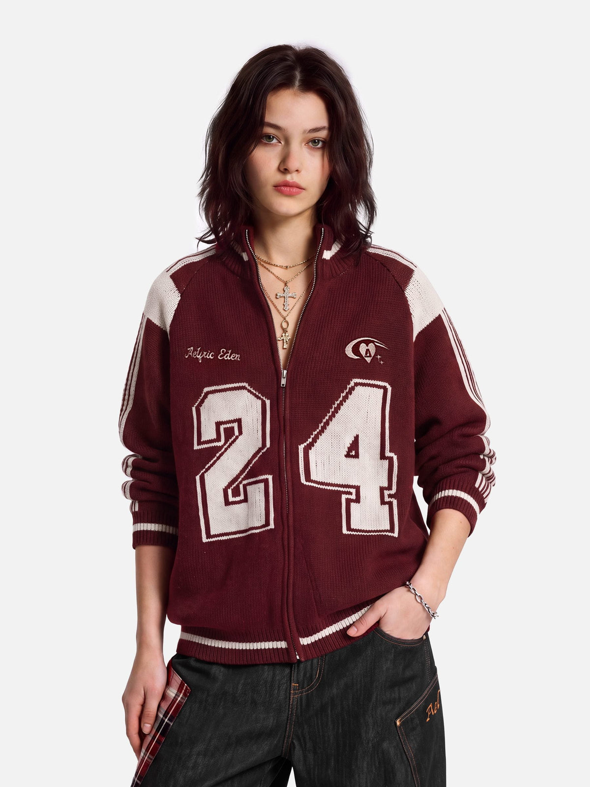 Aelfric Eden 24 Jacquard Zip Up Cardigan