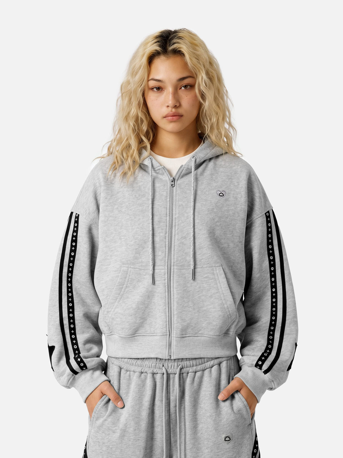 Aelfric Eden Boxy Panel Zip Up Hoodie
