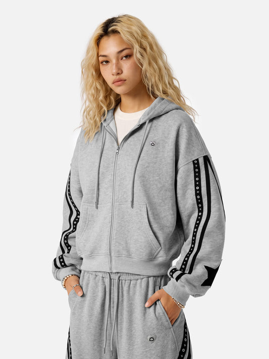 Aelfric Eden Boxy Panel Zip Up Hoodie