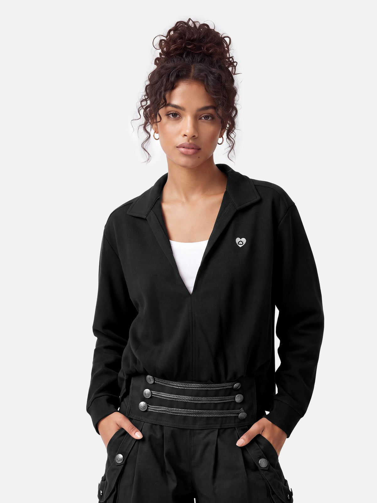 Aelfric Eden Deep V-Neck Layered Sweatshirt