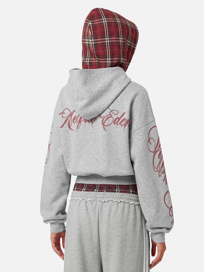 Aelfric Eden Boxy Script Graphic Zip Up Hoodie