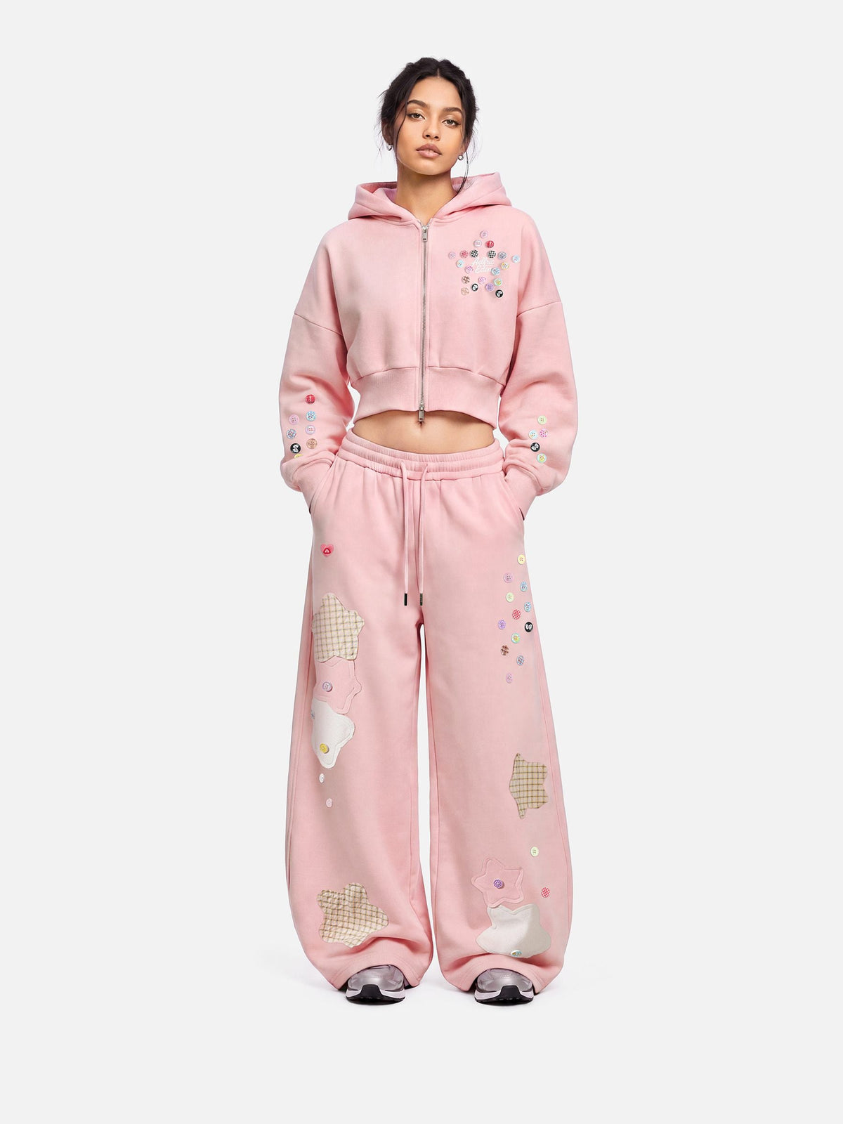 Aelfric Eden Cropped Button Zip Up Hoodie