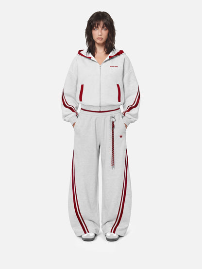 Aelfric Eden Boxy Contrast Stripe Zip Up Hoodie