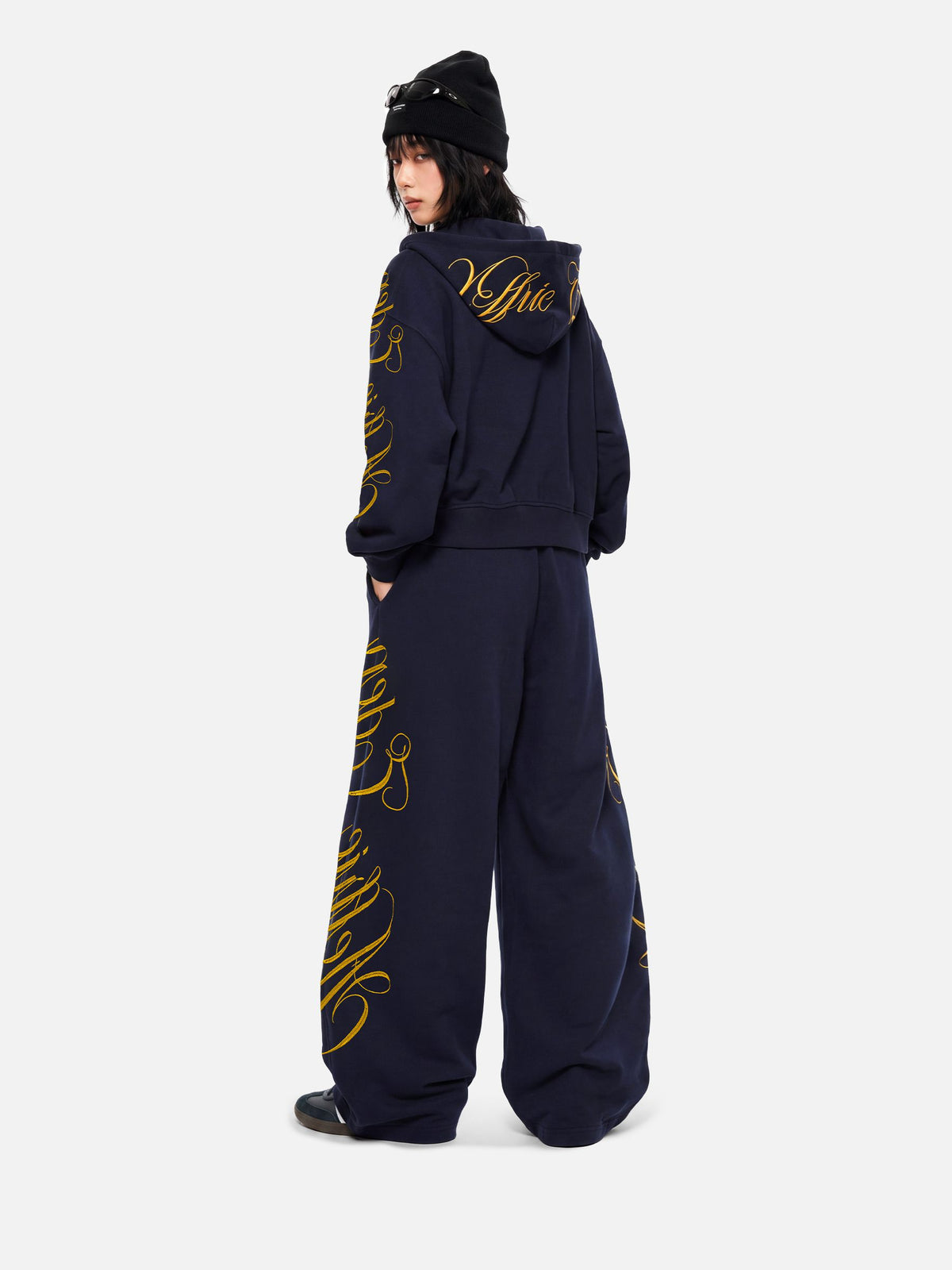 Aelfric Eden Boxy Script Embroidery Hoodie Sets