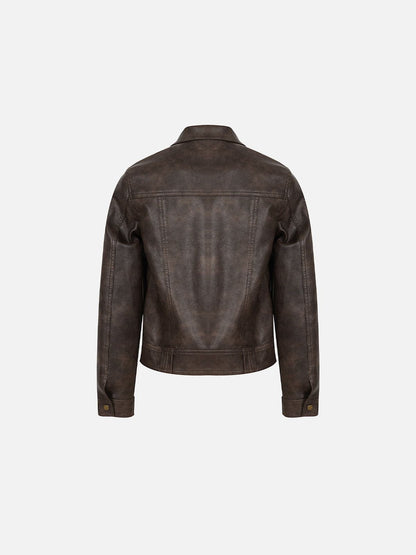 Aelfric Eden Vintage Rivet Fuax Leather Jacket