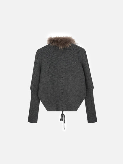 Aelfric Eden Faux Fur Collar Cardigan