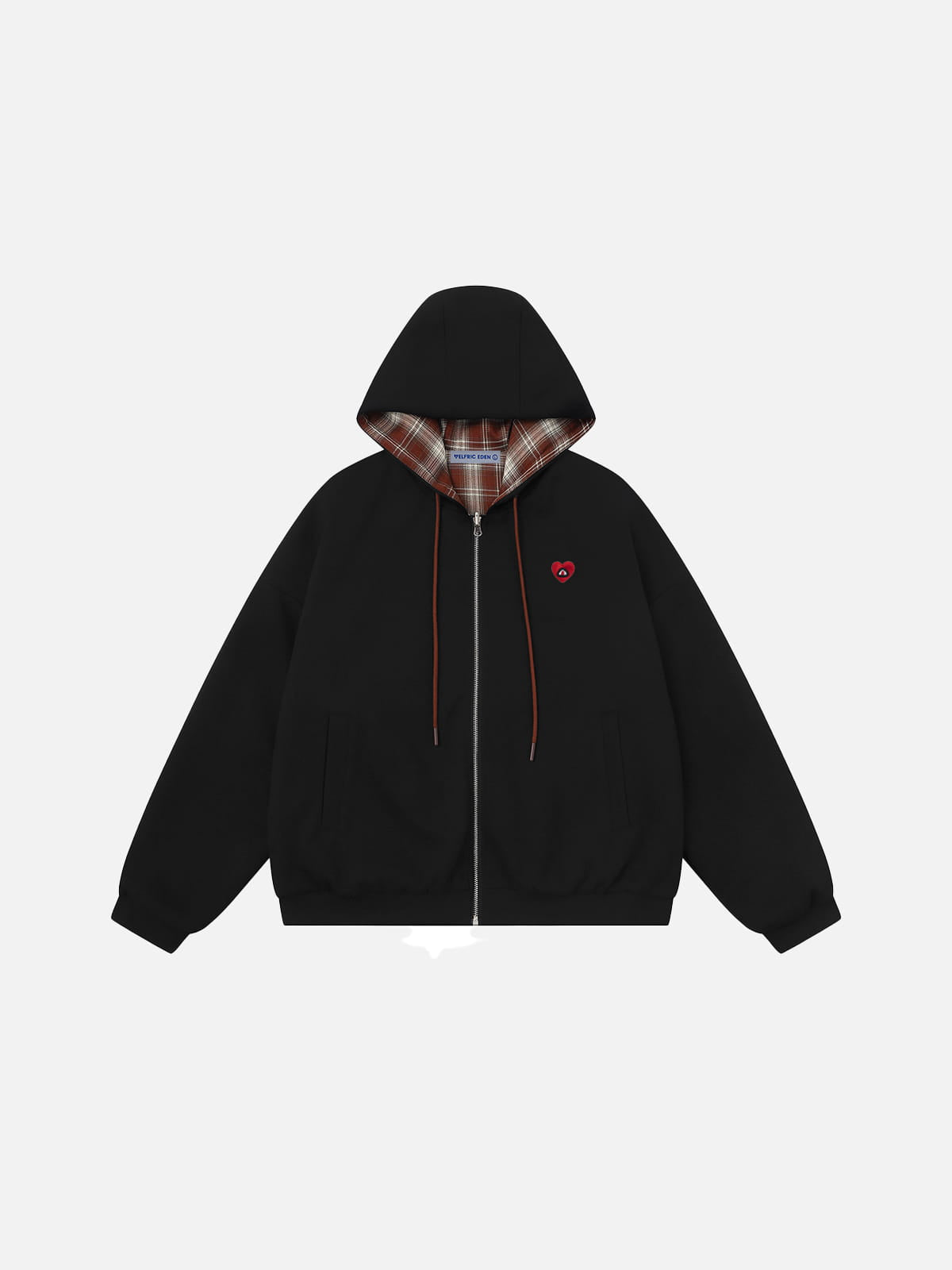 Aelfric Eden Boxy Reversible Plaid Zip Up Hoodie