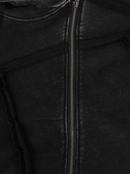 Aelfric Eden Washed Asymmetric Zip Up Hoodie