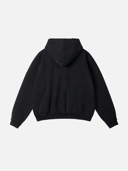 Aelfric Eden Distressed Rhinestone Zip Up Hoodie