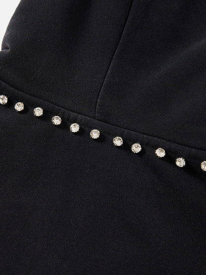 Aelfric Eden Distressed Rhinestone Zip Up Hoodie