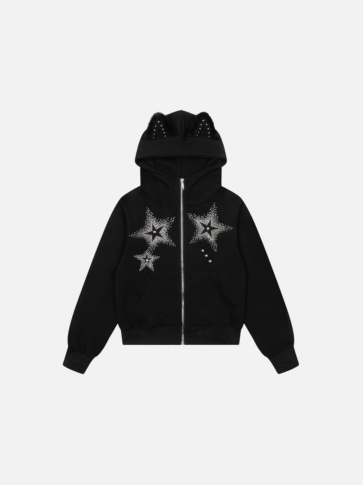 Aelfric Eden Rhinestone Star Zip Up Hoodie