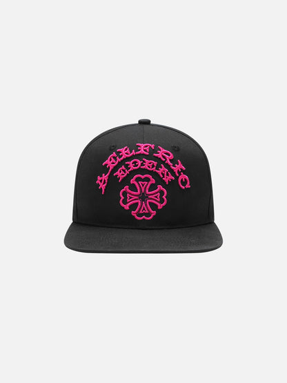 Cross Embroidered Structured Snapback Cap