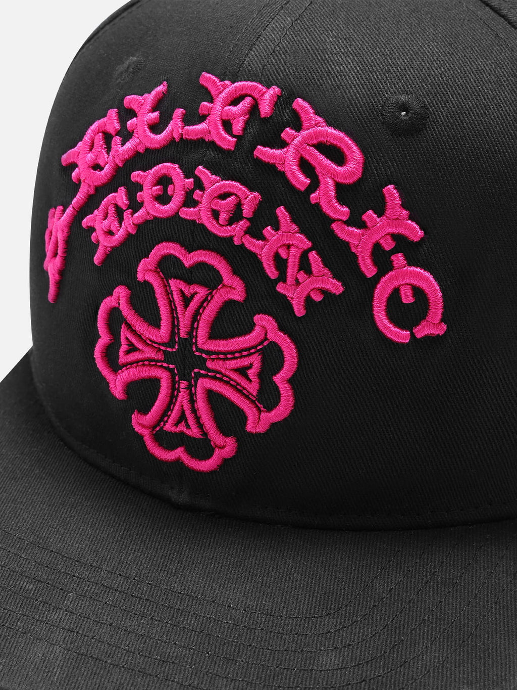 Cross Embroidered Structured Snapback Cap