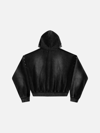 Aelfric Eden Boxy Leopard Hood Zip Up Hoodie