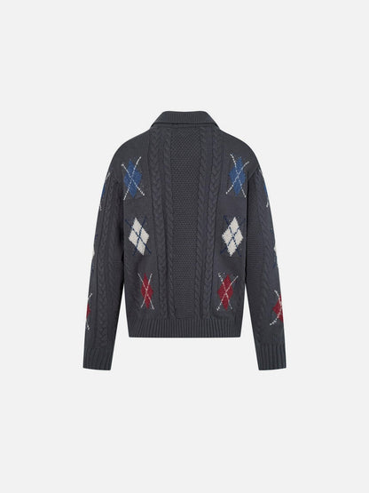 Aelfric Eden Argyle Cable Knit Cardigan