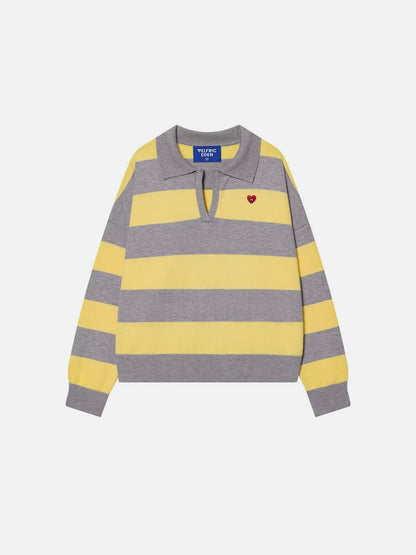 Aelfric Eden Polo Collar Striped Sweater