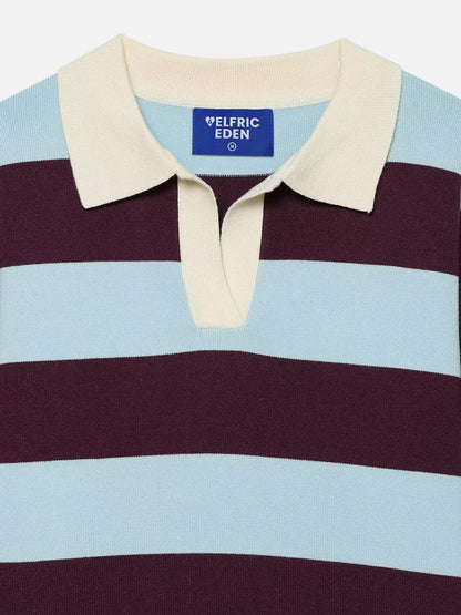 Aelfric Eden Polo Collar Striped Sweater