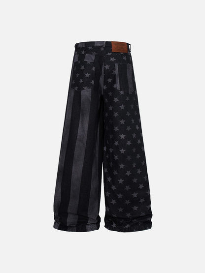 Aelfric Eden Striped Star Baggy Barrel Jeans