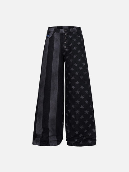 Aelfric Eden Striped Star Baggy Barrel Jeans