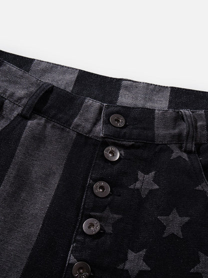 Aelfric Eden Striped Star Baggy Barrel Jeans