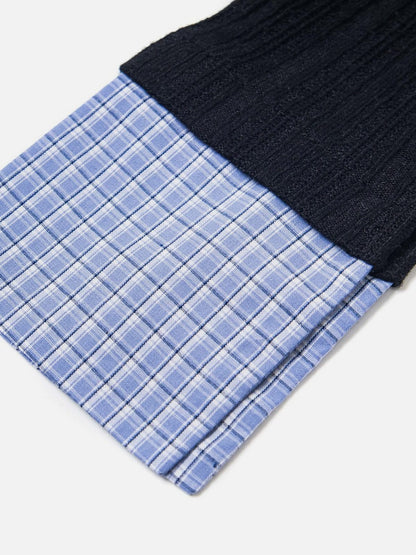 Aelfric Eden Layered Plaid Contrast Knit Top