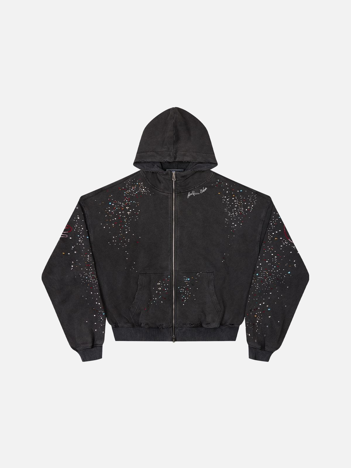 [Pre-Order] Aelfric Eden Boxy Rhinestone Zip Up Hoodie