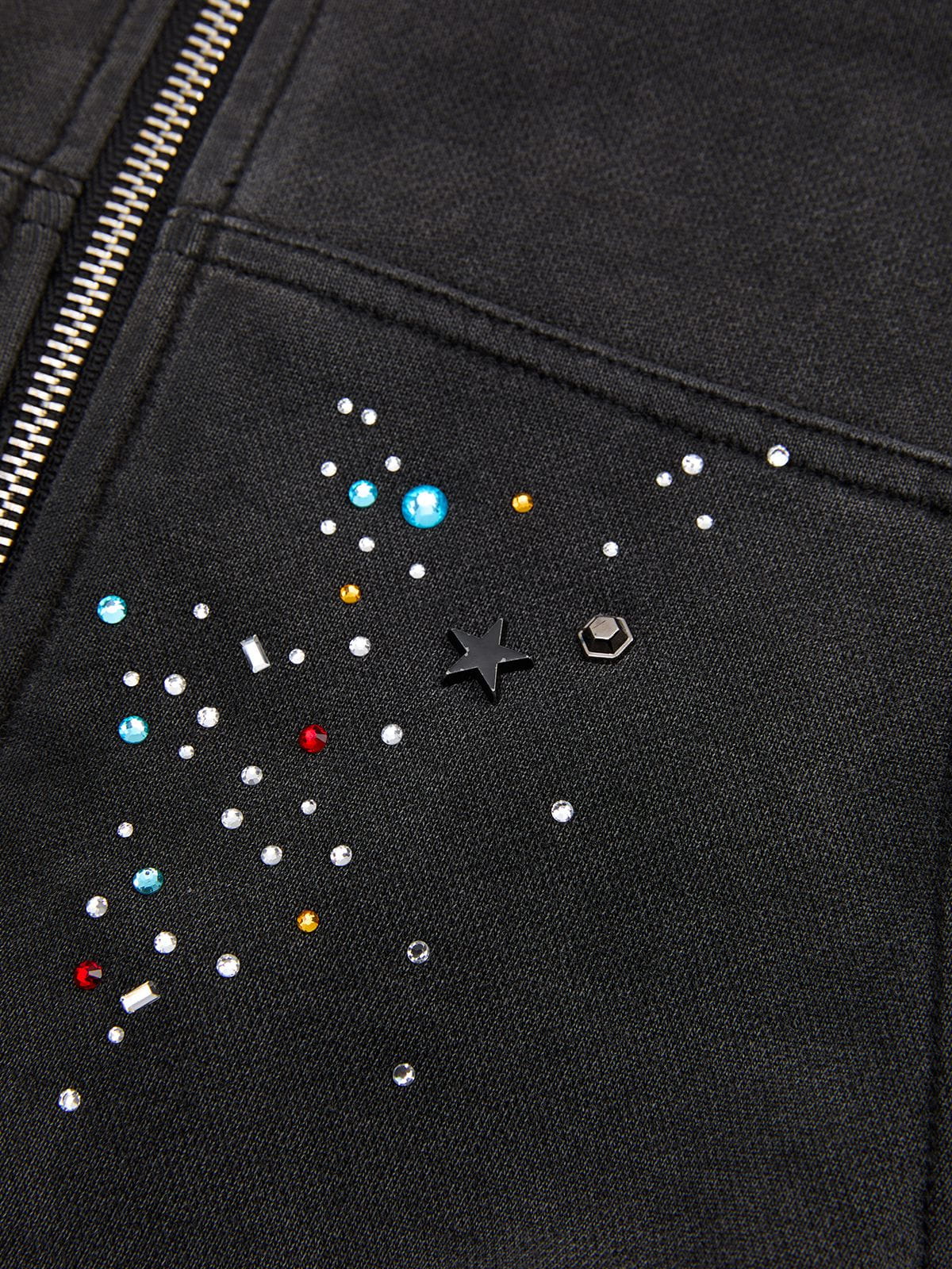 [Pre-Order] Aelfric Eden Boxy Rhinestone Zip Up Hoodie