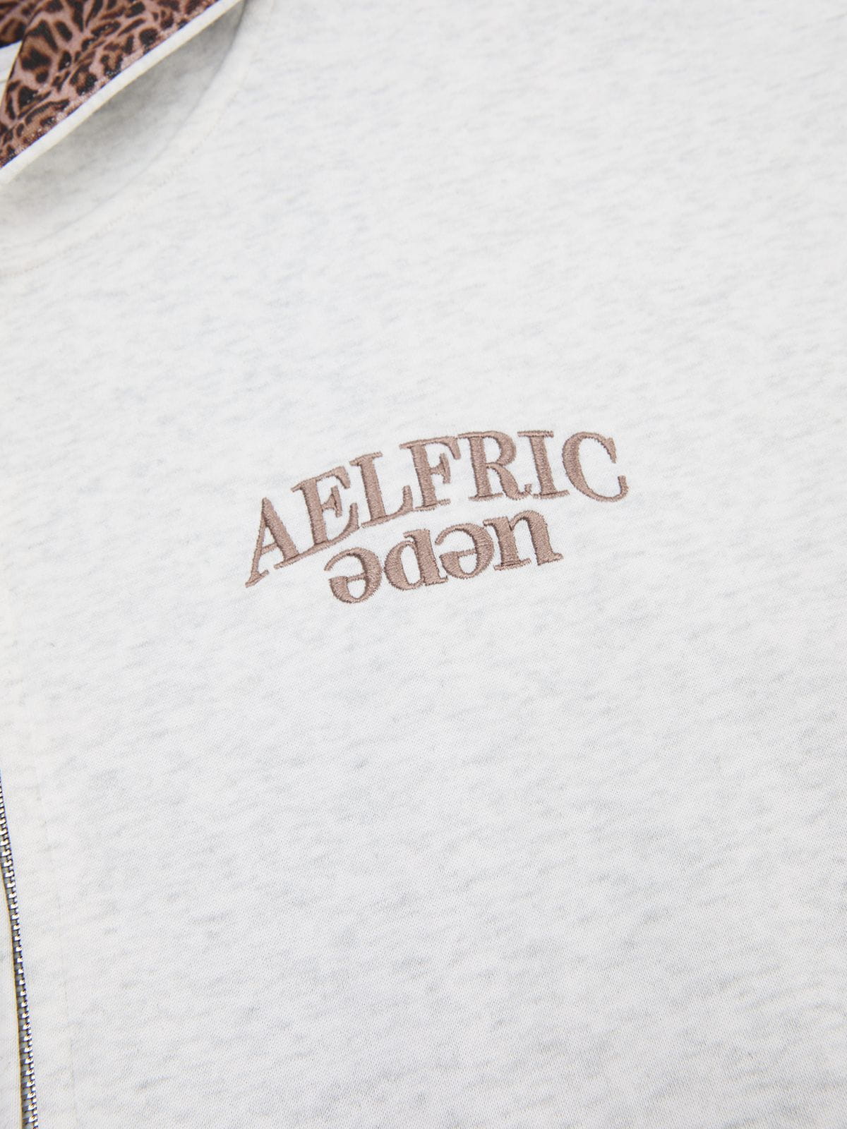 Aelfric Eden Boxy Leopard Lined Zip Up Hoodie
