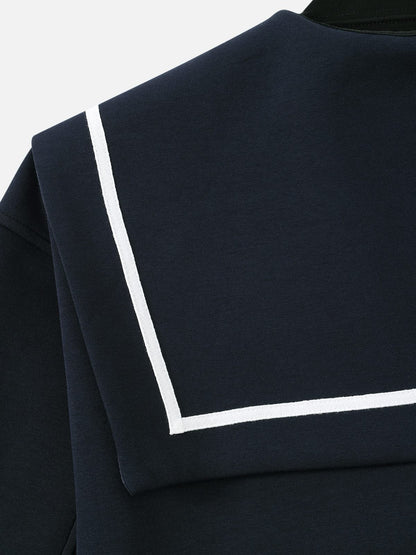 Aelfric Eden Striped Sailor Collar Pullover Hoodie