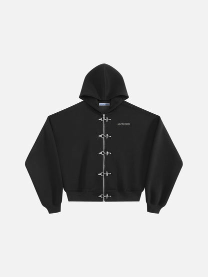 Aelfric Eden Boxy Fireman Clasp Zip Up Hoodie