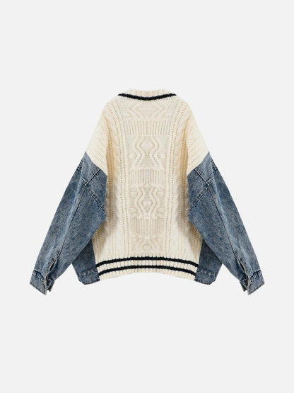 Aelfric Eden Cable Knit Denim Cardigan