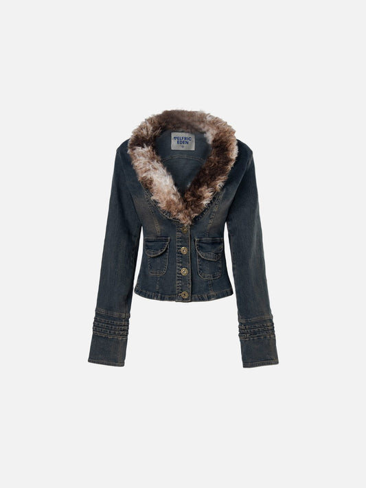 [Pre-Order] Aelfric Eden Detachable Faux Fur Denim Jacket