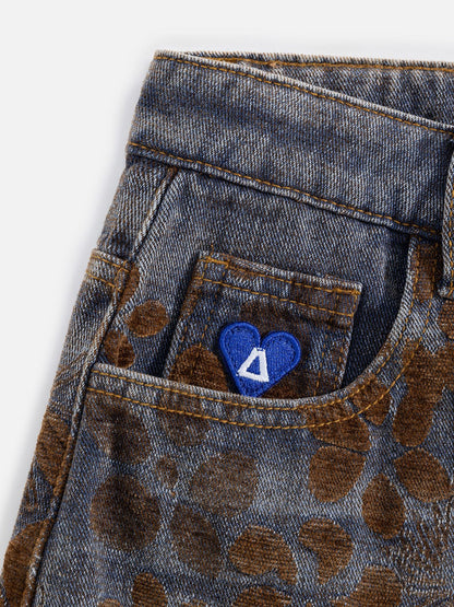[Pre-Order] Aelfric Eden Flocked Floral Baggy Barrel Jeans